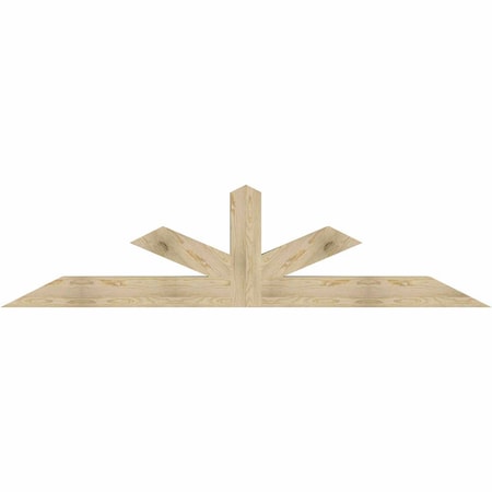 Ekena Millwork Saratoga Rough Sawn Timber Gable Bracket, Douglas Fir, 96"W x 24"H x 6"D x 6"F, 6/12 Pitch GBW096X24X0606SAR00RDF